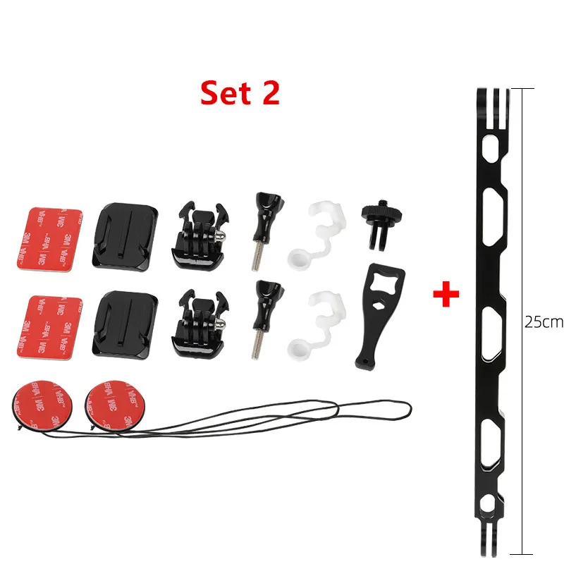 Soporte de fijación para casco de motocicleta, varilla de extensión de aluminio, juego de adaptador para Selfie para insta360 One R / X/X2, accesorios de cámara - imagen 5