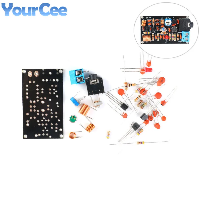 Transmisor de Radio de frecuencia FM, Kit de módulo de micrófono inalámbrico Wifi de entrenamiento electrónico DIY 1,5-9V 85-115MHZ