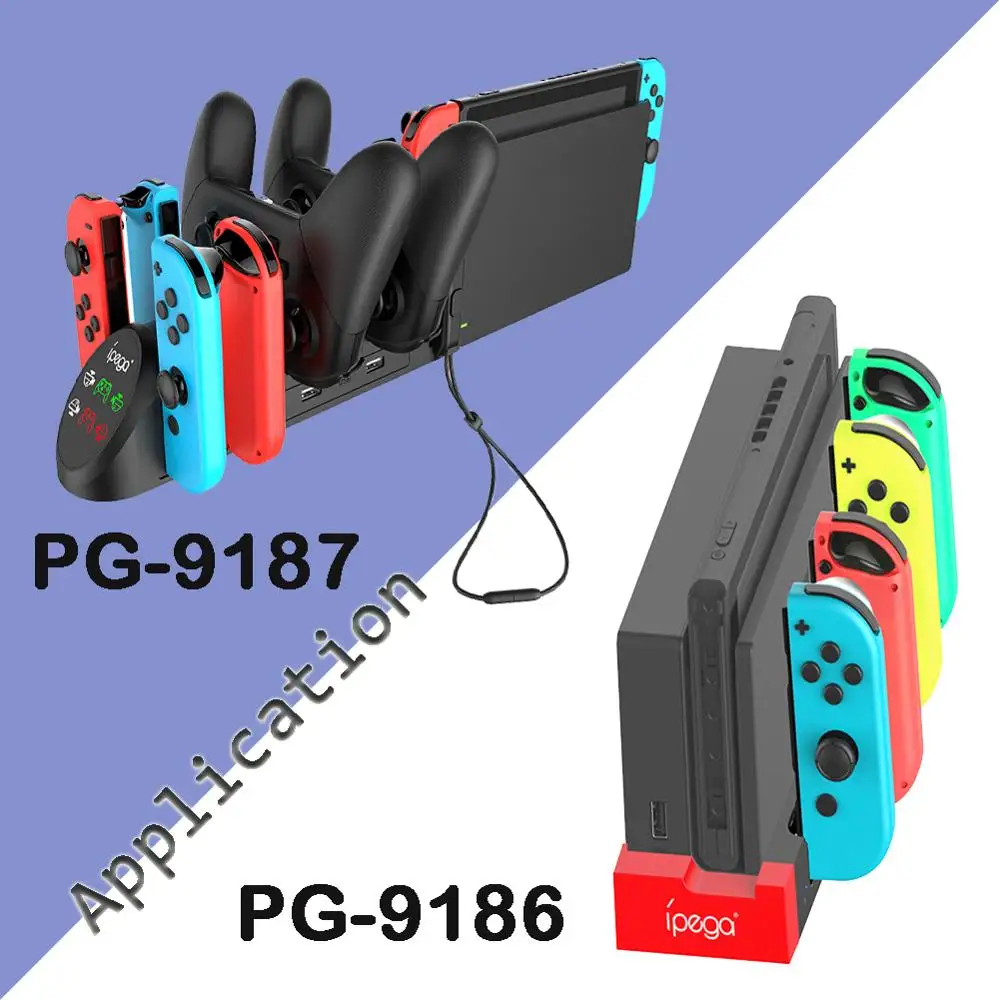IPega-Base de carga para mando de juegos de PG-9186, soporte con indicador para Nintendo Switch, Joycon - imagen 2