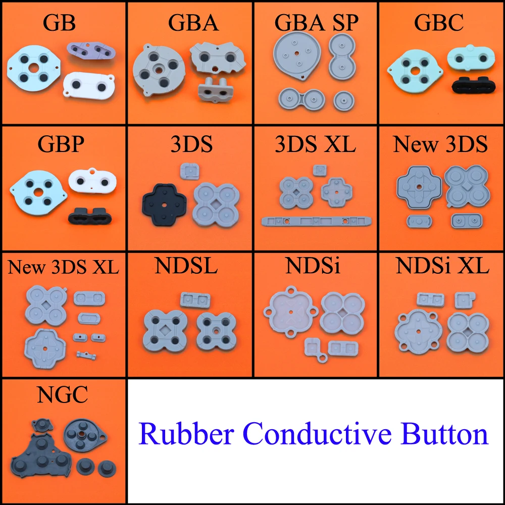 Botón conductor de goma A-B d-pad, teclado de silicona para Game Boy Classic GB GBC GBP GBA SP para 3DS NDSL NDSI XL NGC