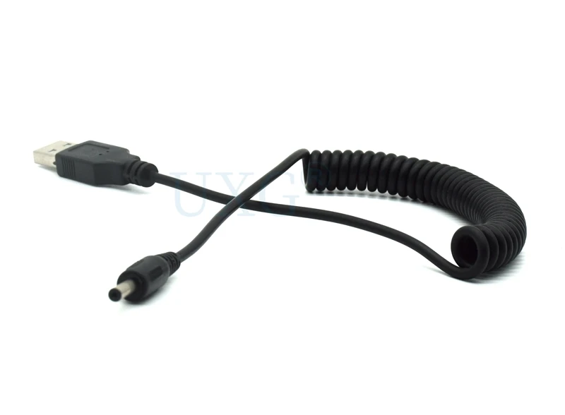 Adaptador de Cable de alimentación de resorte telescópico, Conector de barril, 90 ángulos, PC USB macho a 5V DC 3,5mm x 1,35mm, 1m - imagen 4
