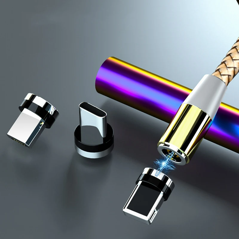 Cable magnético Micro USB tipo C para iPhone y Xiaomi, Cable USB de carga rápida, cargador magnético Cor - imagen 2