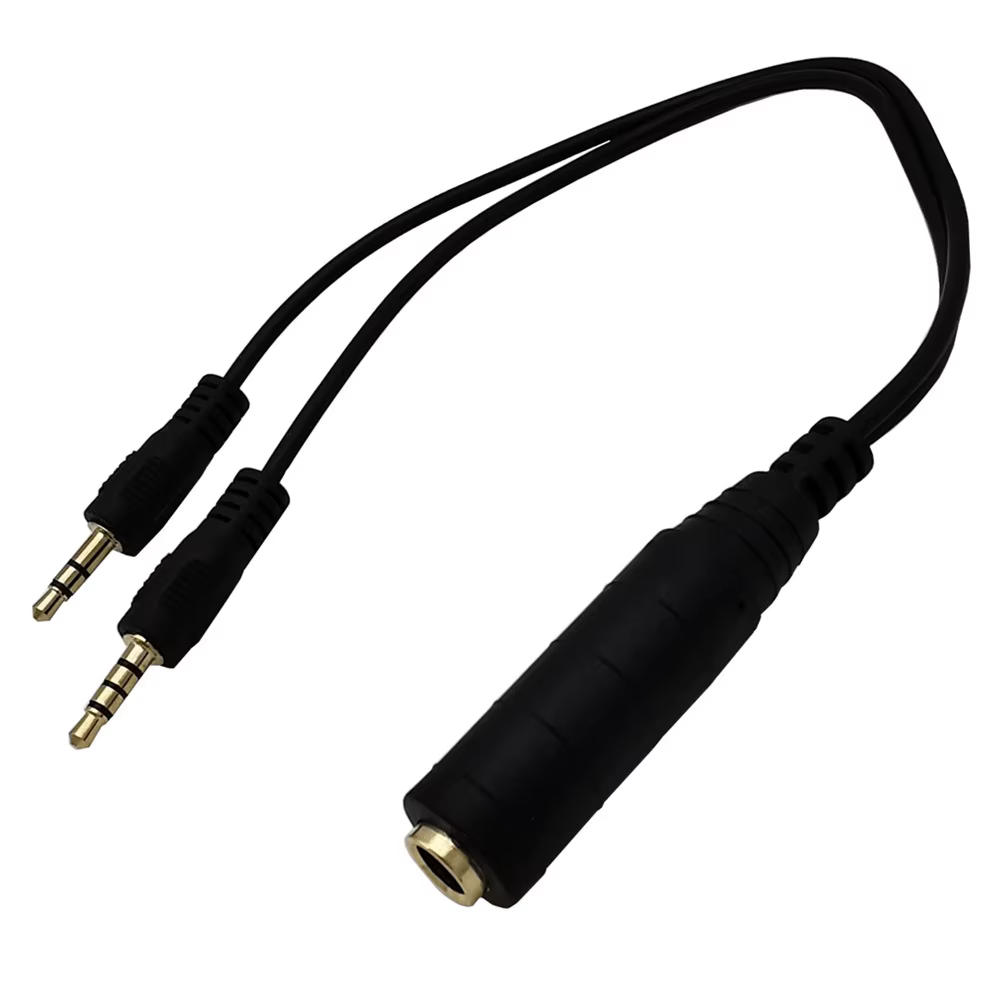 Adaptador de audio 6,35mm hembra a 3,5mm TRS y TRRS - cable estéreo - imagen 2