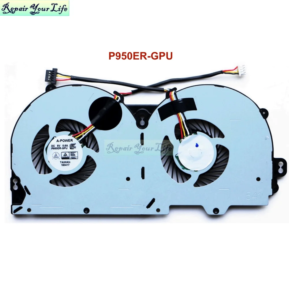 Ventilador de refrigeración para ordenador portátil, radiador de GPU para Clevo P950, P950HP, P950HR, P950ER-GPU, P950EN, BS5005HS-U3D, 3 pines, 4 pines - imagen 4