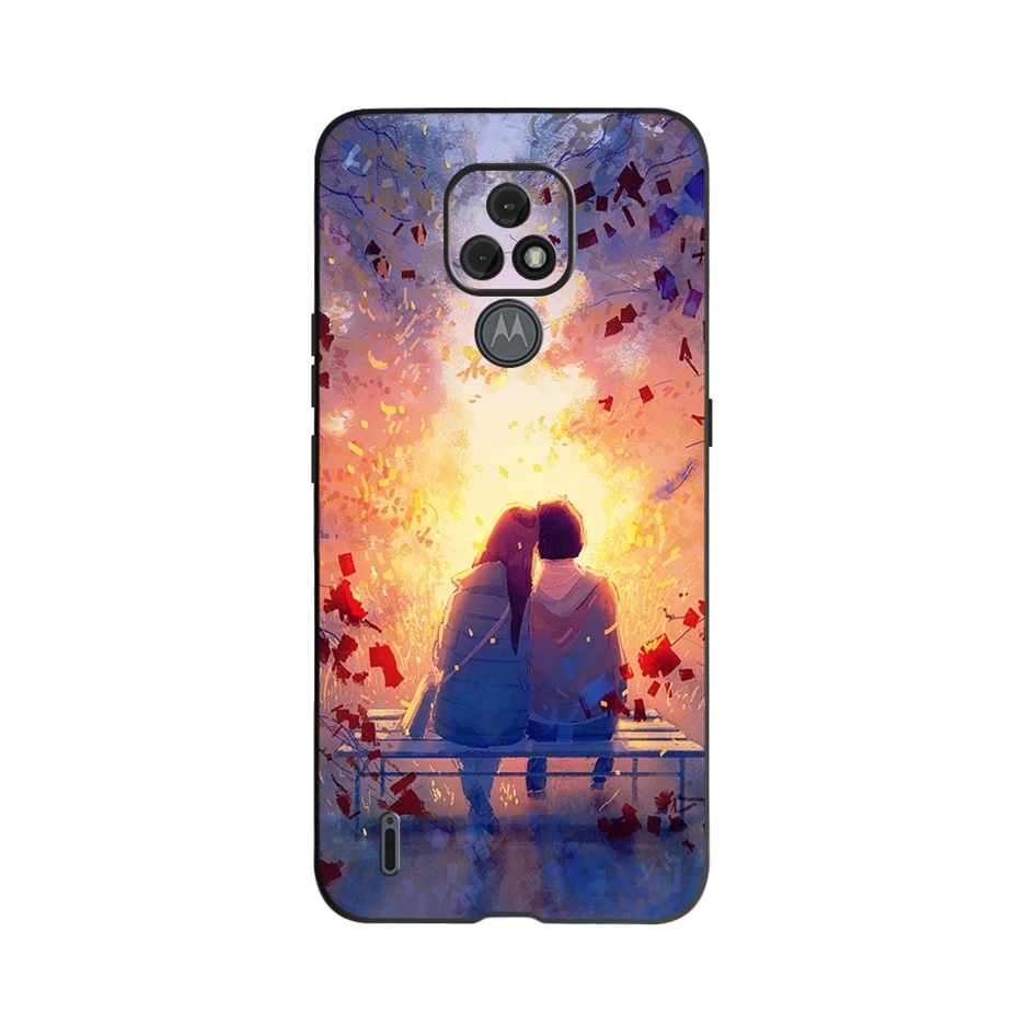Para Motorola Moto E7 funda Moto E7 Plus lindo gato de dibujos animados fundas de teléfono para Motorola Moto E7 Power Motorola E7 Plus contraportada - imagen 4