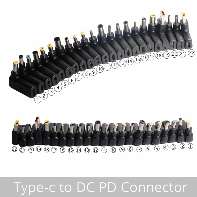 Adaptador USB-C hembra a conector de corriente CC para portátil