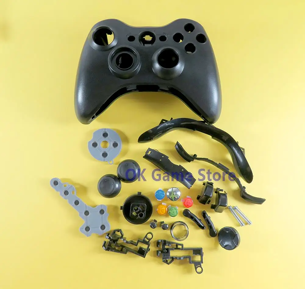 1 Juego de repuesto blanco y negro para controlador Xbox 360, carcasa completa con cable para Xbox 360 con Kit de botones, accesorios - imagen 5