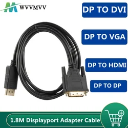 Adaptador DisplayPort a HDMI VGA DVI Full HD 1080P 1,8m