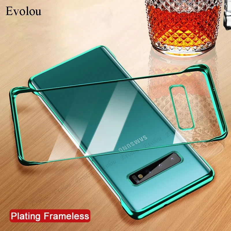 Funda transparente enchapada sin marco para Samsung S21 Ultra, S22, S10 Plus, carcasa trasera de parachoques duro para Samsung Note 20 y 10 - imagen 2