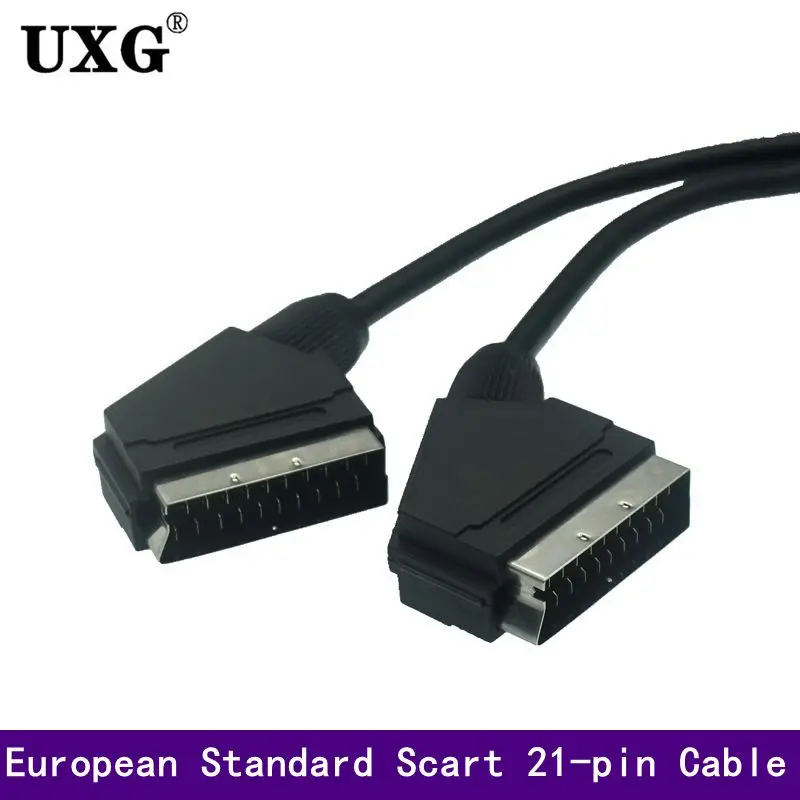 Cable de extensión macho a macho de 21 pines, línea Scart estándar europea, cabezal de escoba, Cable de extensión de Audio y vídeo europeo de 1,5 metros - imagen 3