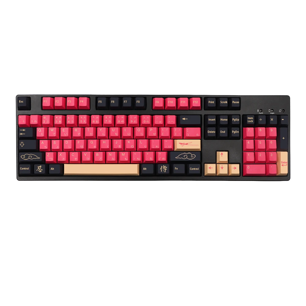 135 teclas/juego tema Samurai rojo PBT Dye Subbed Keycap para Mx Cherry Switch Teclado mecánico gmk Keycap Cherry Profile Key Cap