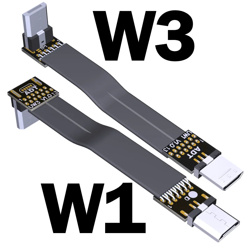 Cable de extensión USB 2,0 Micro-B macho a hembra OTG plano corto Micro-USB para HDTV AV fotografía aérea Drone Gopro DSLR cardán K - imagen 4