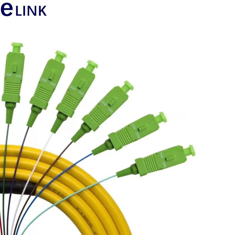 Coletas de fibra óptica 12 paquete SC/APC 0,9mm SM 1m 1,5 m 1,2mm coleta de color de fibra óptica OS1 OS2 envío gratis ELINK - imagen 2
