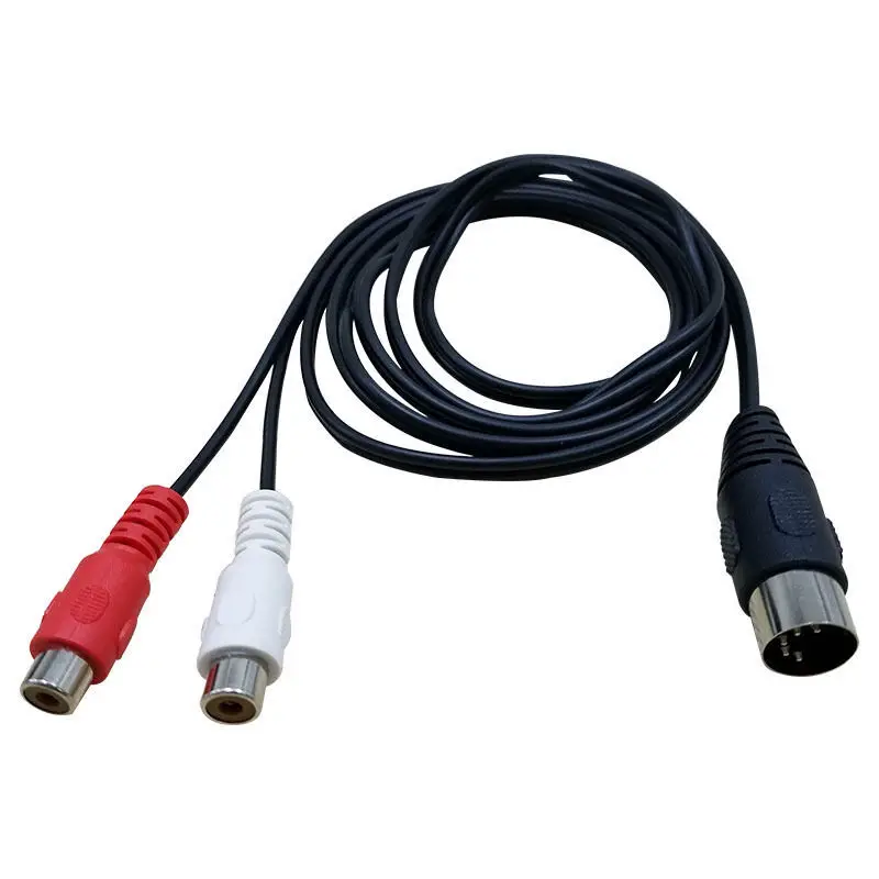 Cable MIDI DIN macho de 5 pines a 4 RCA 2, Cable de Audio con enchufe macho doble RCA para sistemas estéreo Naim Quad, enchufe macho DIN de 5 pines, el más nuevo de 0,5 m - imagen 3