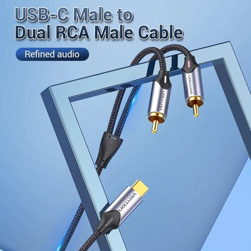 Cable Audio USB-C a RCA Vention – Altavoz Portátil - imagen 2