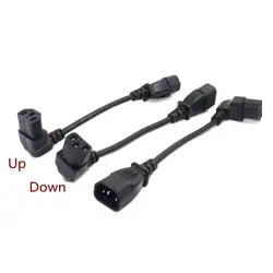 Conector IEC C14 a C13 para extensión PDU/UPS ángulo recto