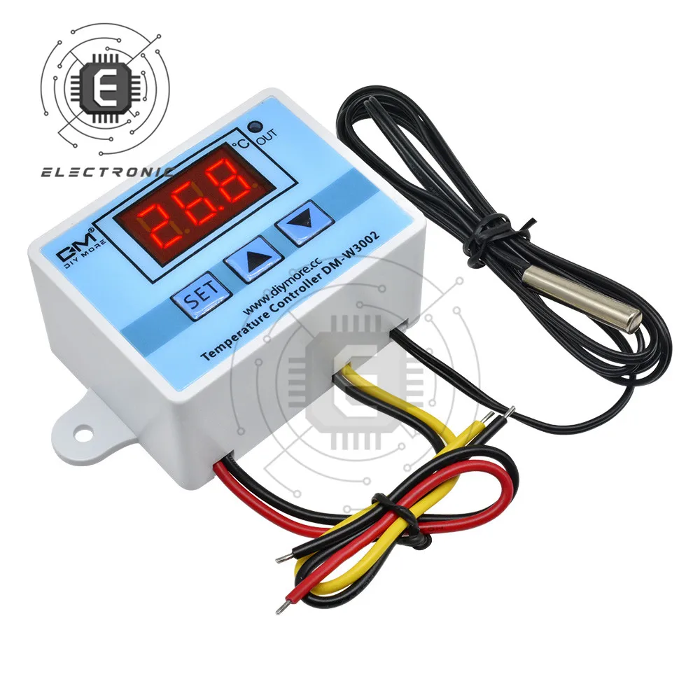 Controlador de temperatura LED Digital profesional, termostato regulador de calefacción y refrigeración, W3002, DC 12V, 24V, AC 110V, 220V, 10A - imagen 3