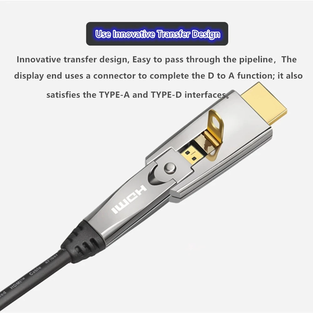 Cable de fibra óptica compatible con HDMI 4K, cable de ingeniería de Audio y vídeo de ultra alta velocidad 2,0b 18Gbps para ordenador proyector PS4 - imagen 4