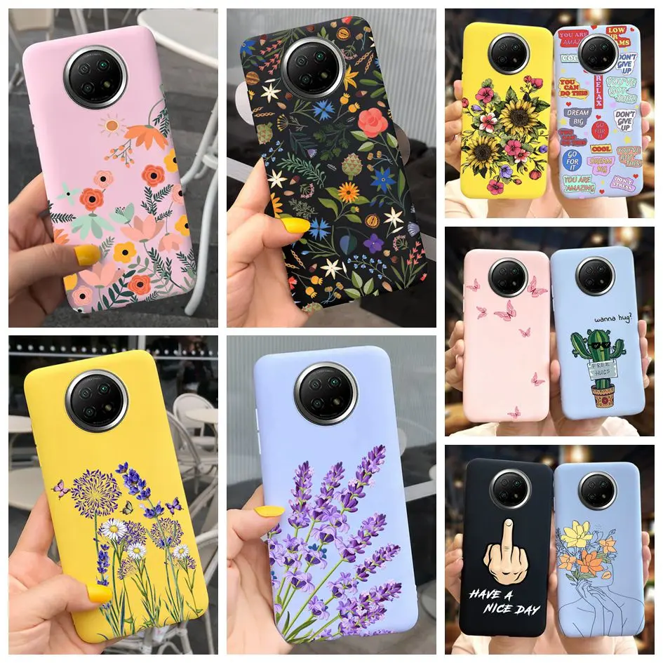 Para Xiaomi Redmi 9T Note 9T 5G funda de silicona moda flor suave TPU cubierta de teléfono a prueba de golpes para Xiaomi Redmi Note 9 Note9 parachoques