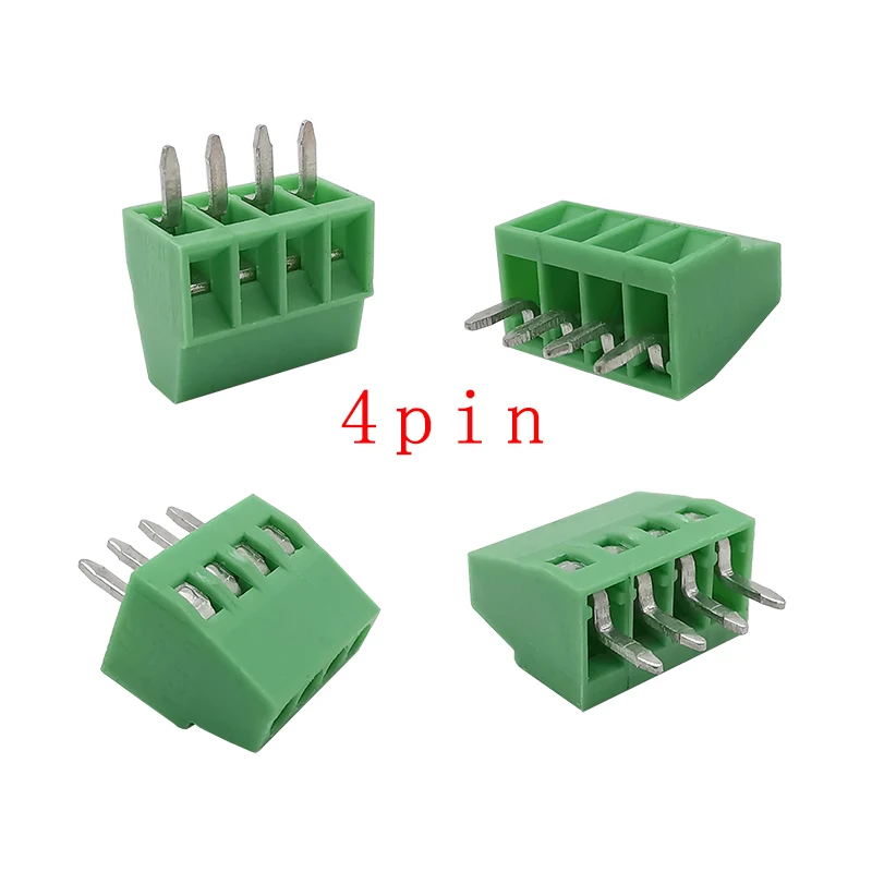 Conector verde KF120 de 4 pines, 2,54mm, Paso 4P, PCB, tornillo, placa de bloque, cable, terminales de Pin recto KF120, 2/5/10 Uds. - imagen 4