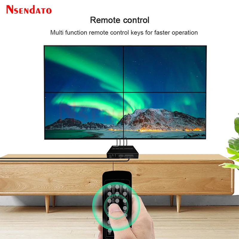 Controlador de pared de vídeo de TV 2x2 HDMI DVI 1080P 60Hz 1X2 1X4 1X3 2X1 3x1 4X1 procesador de pantalla multi video empalmador 180' Flip - imagen 5