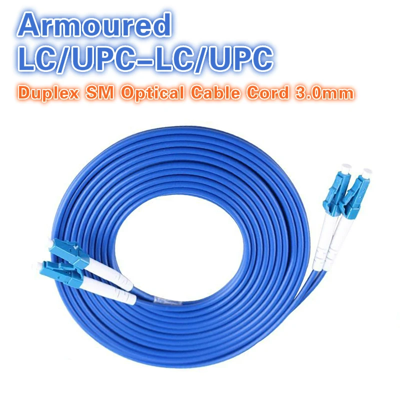 Cable de conexión de Fibra óptica, conector monomodo Duplex LC/UPC-LC/UPC, puente SM óptico, 3,0mm, FTTH, 1/5 unidades