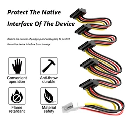 Cable Divisor SATA 15 Pines a 4 Pines – Para HDD y SSD 3,5" 2,5"