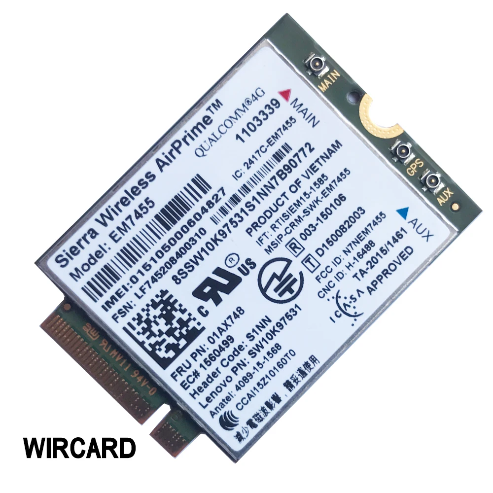 Tarjeta inalámbrica EM7455 FRU 01AX748 LTE 3G 4G, Tarjeta de Thinkpad X1 de carbono de 5. ª generación X270 T470 T470S T470P t570 L570 L470 P51 P71 - imagen 2