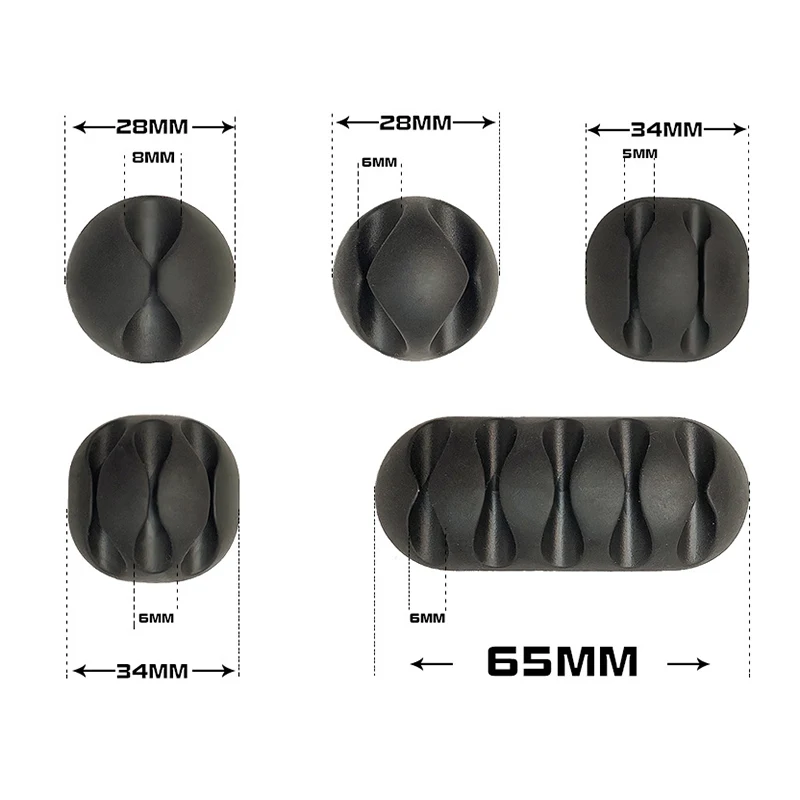 Organizador de cables USB de silicona, bobinador de cables Flexible, Clips de gestión para ratón, soporte de auriculares - imagen 3