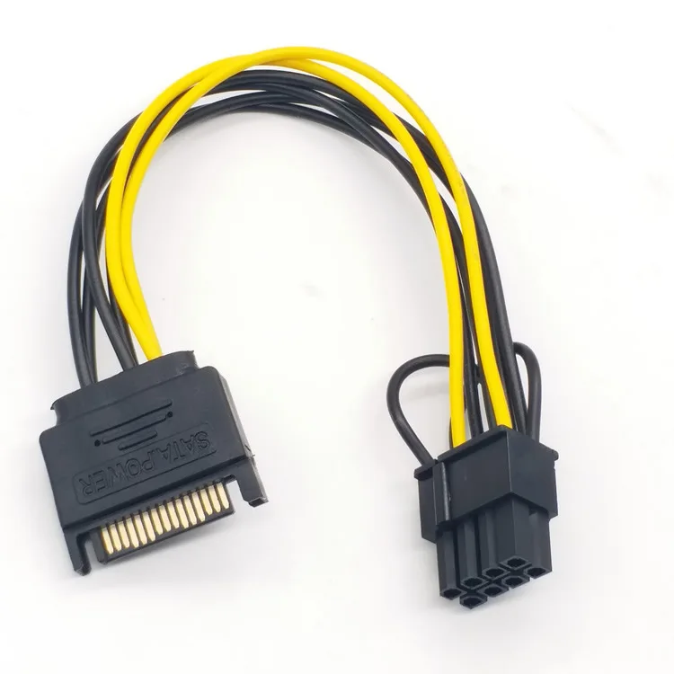 Un cable negro y amarillo con un conector en el extremo