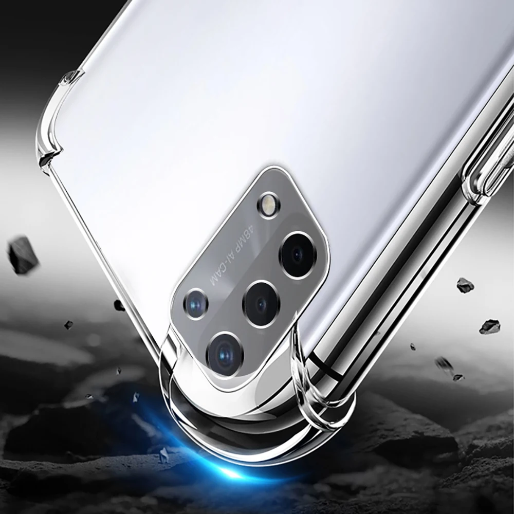 Funda de teléfono de silicona a prueba de golpes con Airbag para OPPO A54 A74 A94 Funda A55 A95 A93 A93S 4G Funda protectora para cámara 5G Funda transparente - imagen 4