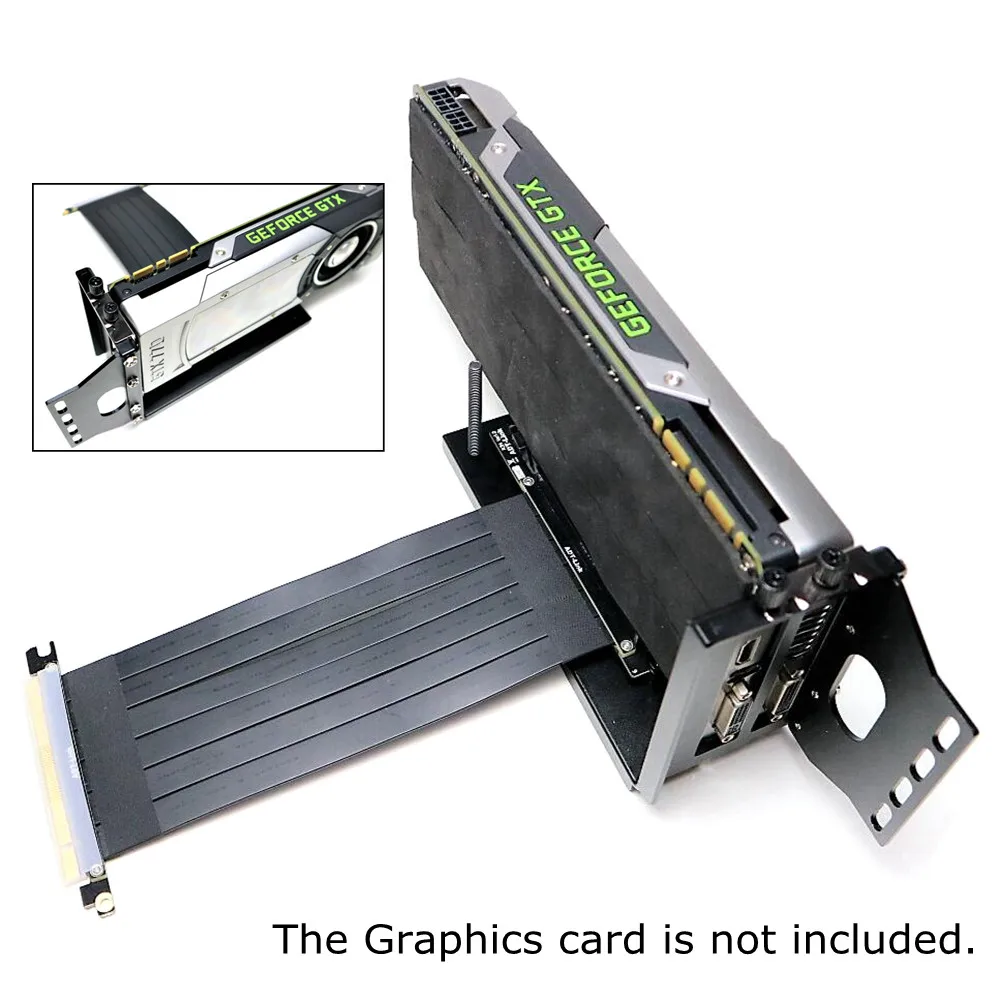 ADT-Link PCIe 3.0 X16 Soporte Vertical Cable de Extensión Extensor de Tarjeta de Video R33SH para Caja de Chasis de PC ATX - Soporte para Tarjeta Gráfica - imagen 4