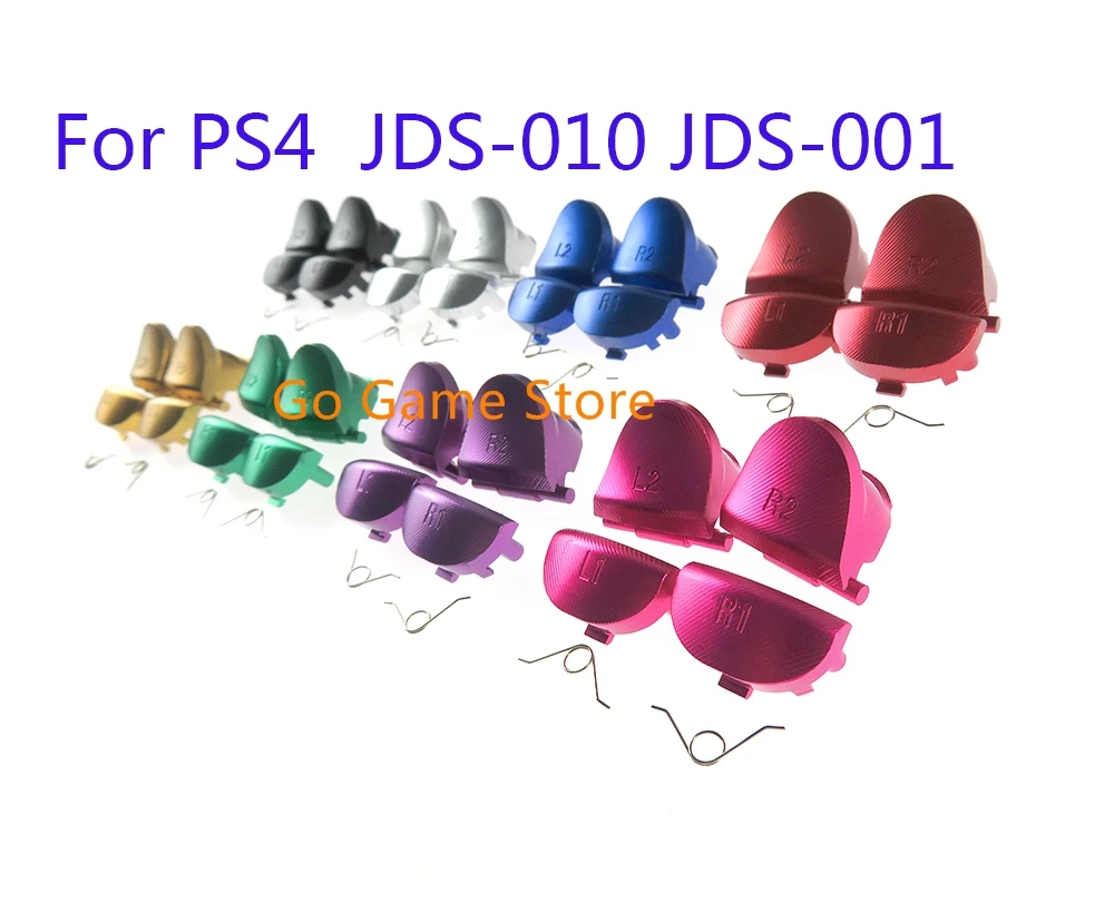 10 juegos para Sony PS4 botón de Metal para ps4 L1 R1 L2 R2 botones de disparo controladores JDM001 JDM011 botón de aleación con resorte - imagen 2