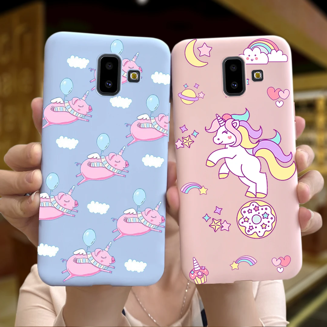 Para Samsung Galaxy J6 Plus 2018 funda bonita abeja gato funda de teléfono suave de silicona para Samsung J6 2018 J6Plus J 6 J600 J610 parachoques - imagen 4