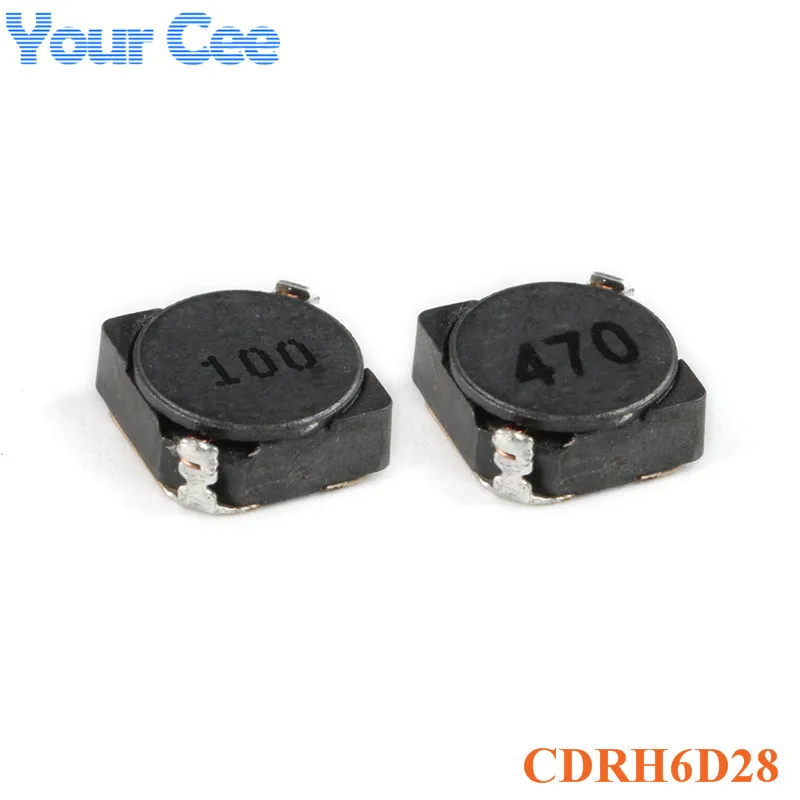 Inductor blindado de 10 piezas de potencia, CDRH6D28, 6D28, 10uH, 47uH, SMD, 100, 470