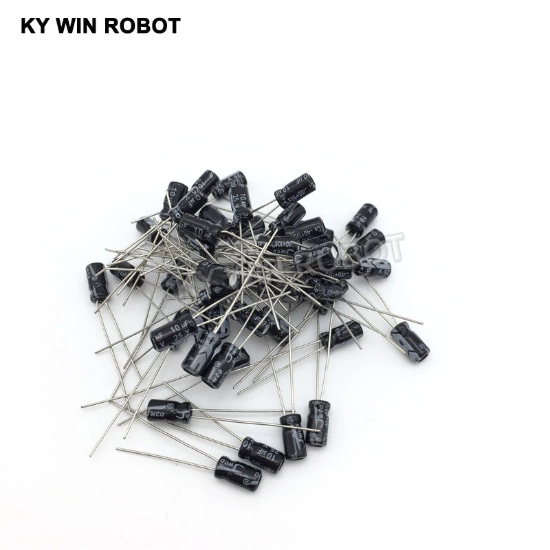 100 Uds condensador electrolítico de aluminio 10uF 25V 4*7 condensador electrolítico - imagen 4