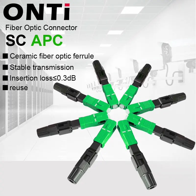 Conector SC APC Monomodo FTTH – Fibra Óptica Montaje Campo