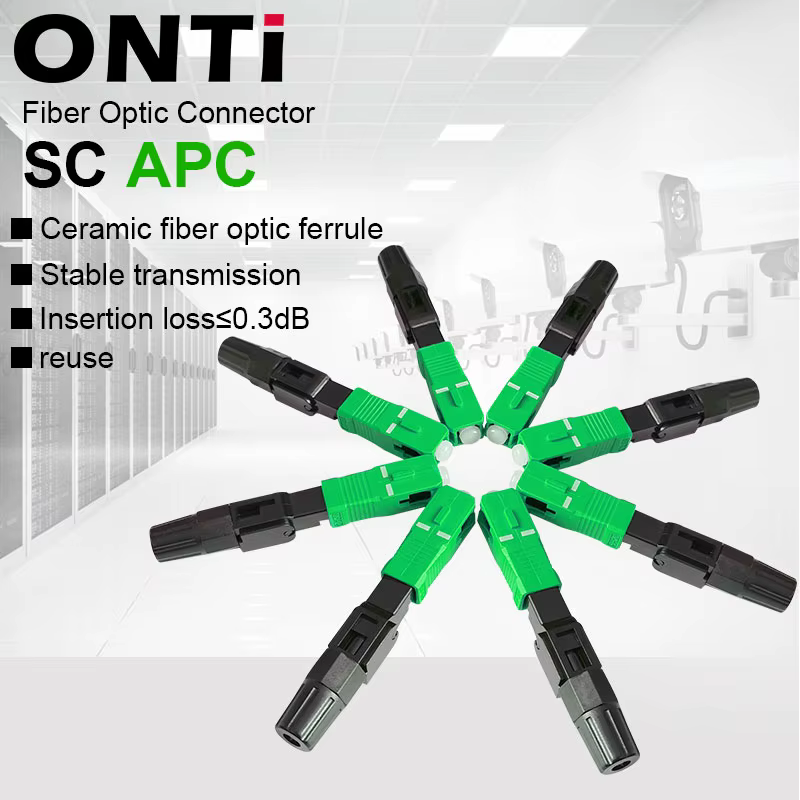 Conector SC APC Monomodo FTTH – Fibra Óptica Montaje Campo