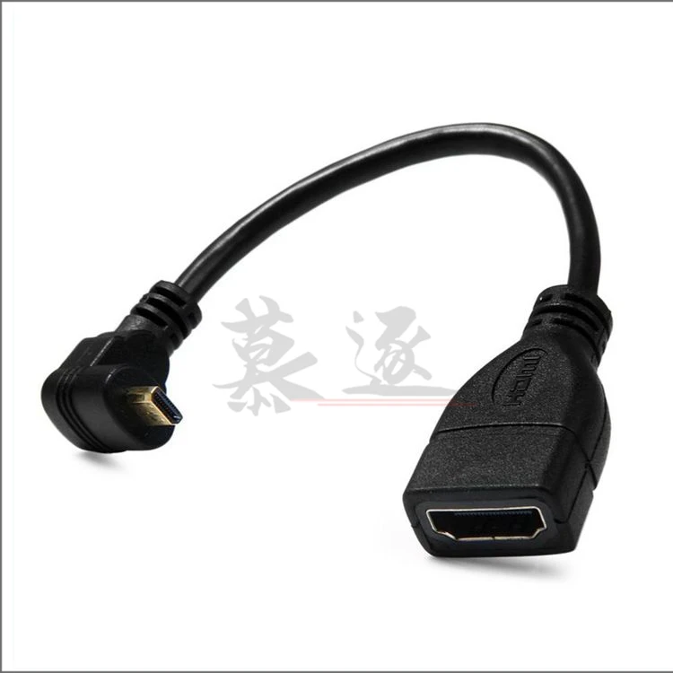 Conector adaptador en ángulo arriba abajo derecho izquierdo Micro HDMI compatible con HDMI macho a hembra de 10cm para ángulo de cable micro hd HDTV - imagen 5