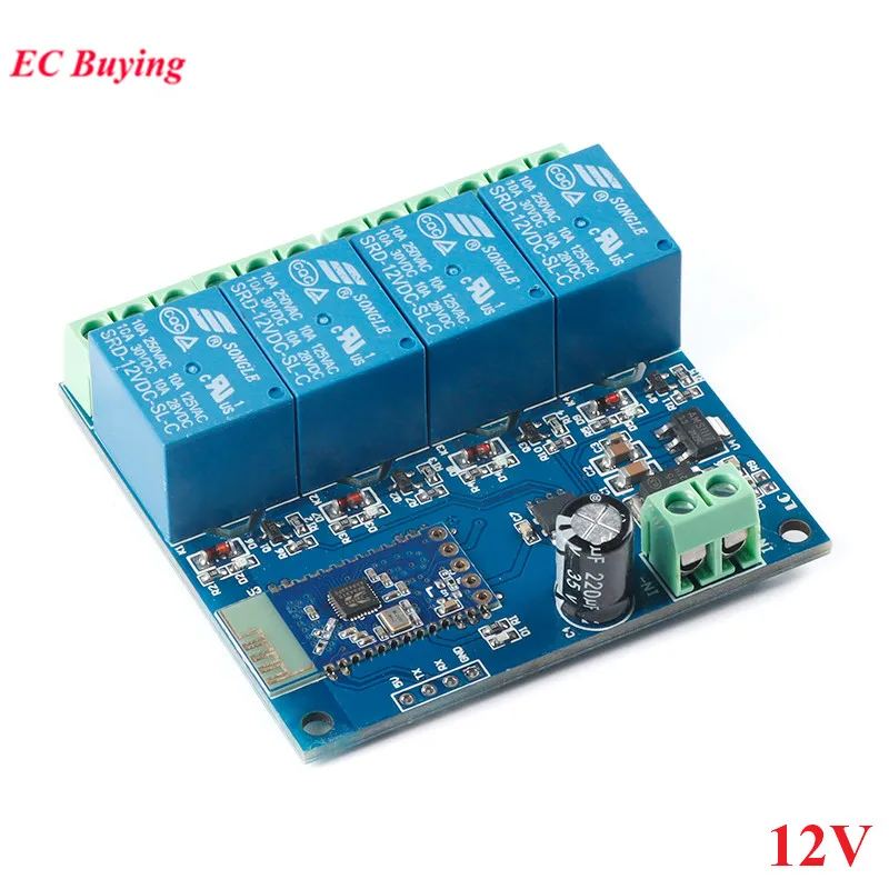 Módulo de relé compatible con Bluetooth, 5V, 12V, 1, 2, 4 canales, IoT, aplicación de teléfono móvil inteligente para hogar, tablero de interruptor de Control remoto SPP-C - imagen 3