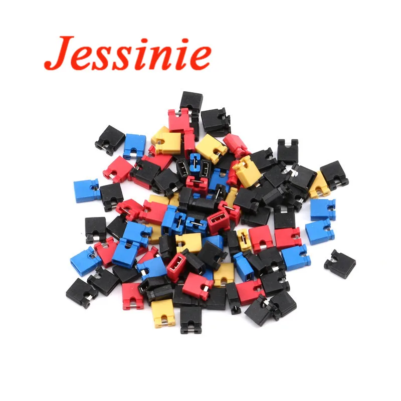 Lote de 400 unidades de Pitch de 2,54mm, puente de cabecera de Pin, tapa acortada, cabezales y carcasas de cable, conector negro, amarillo, rojo y azul para Arduino - imagen 2