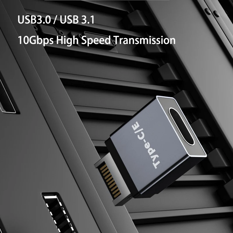 Conector adaptador de Cable de expansión USB 3,1, cabezal de Panel frontal tipo E a USB C tipo C para enchufe de placa base de ordenador de escritorio - imagen 3