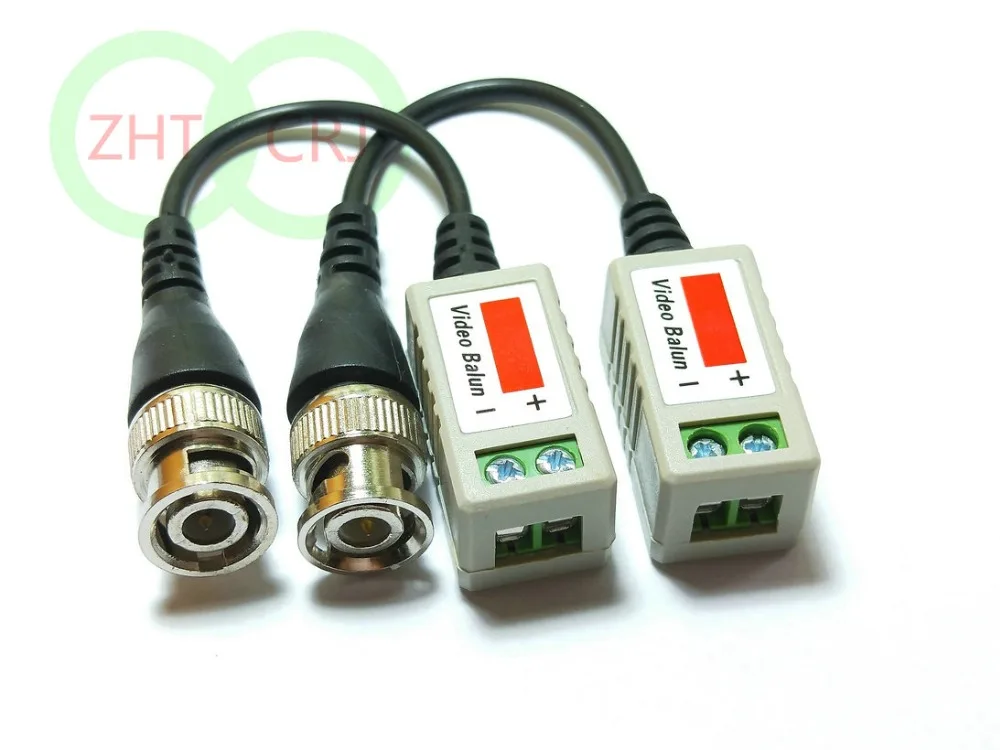 Lote de 100 pares de conectores de vídeo Balun, transceptor pasivo trenzado, CCTV, UTP, BNC, DVR, Cat5 - imagen 4