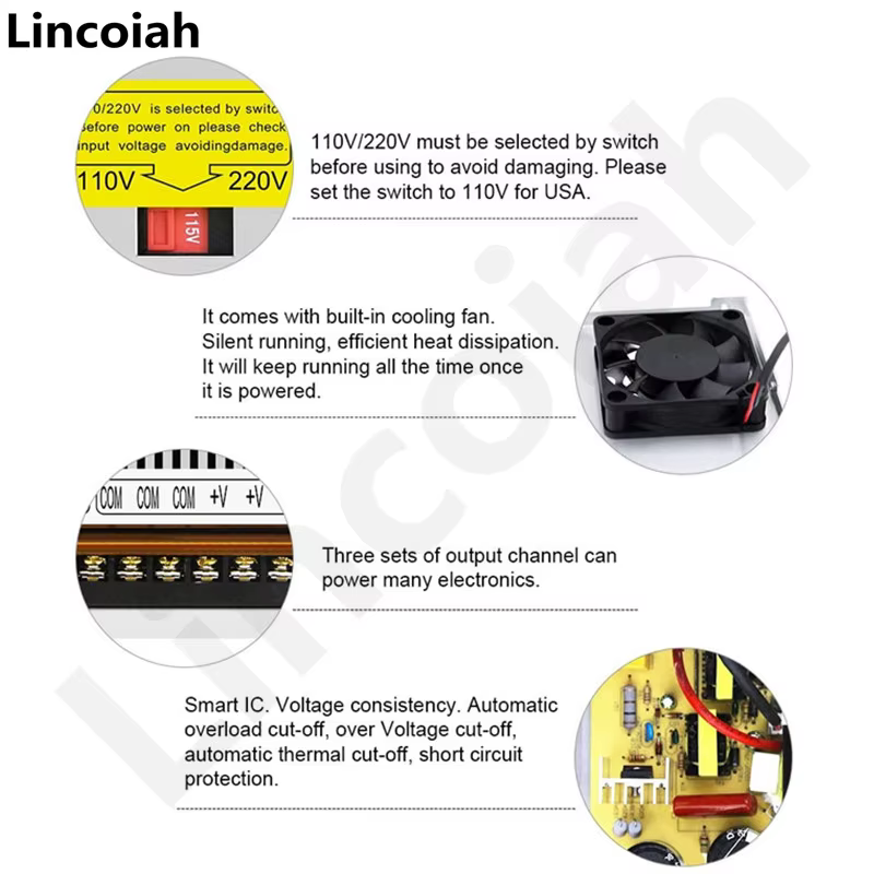 Fuente LED 12-48V 600W SMPS para iluminación profesional interior - imagen 3