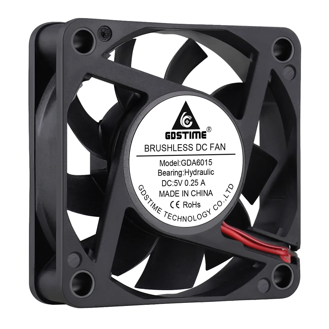 Gdstime-ventilador Axial de refrigeración, sin escobillas, 60x60x15mm, 6cm, CC, 5V, USB, 6015, PC, CPU, portátil, disipador de calor para Motor, 50 Uds. Por lote - imagen 3