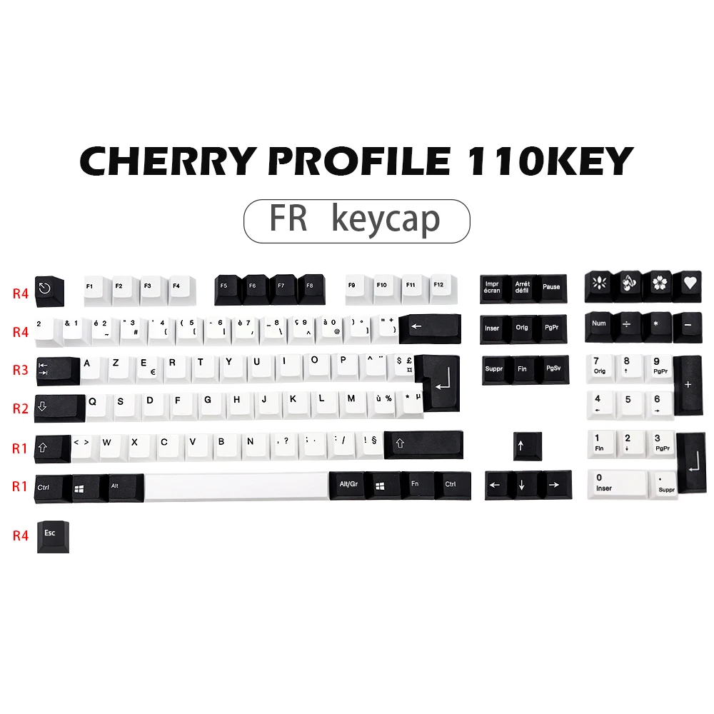 GMK-KEY Keycap FR ISO diseño PBT teclas para interruptores MX Teclado mecánico para jugar Cherry Profile Dye Subb DE tapa DE tecla