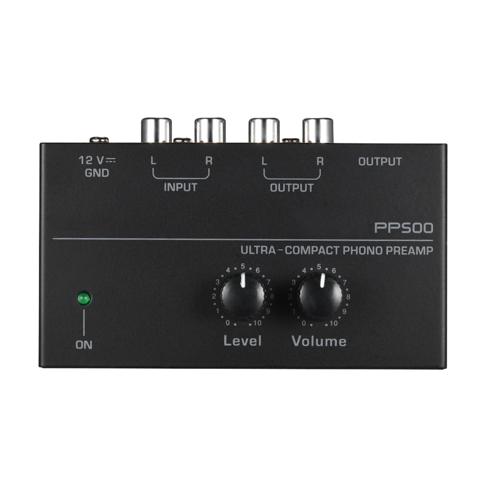Preamplificador Phono PP500 ultracompacto, Preamplificador con Balance de agudos de graves, ajuste de volumen, Preamplificador de tocadiscos - imagen 2