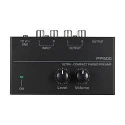 PP500 Preamplificador Phono para Tocadiscos con Volumen y Ecualizador