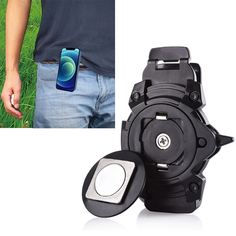 Clip magnético Universal para cinturón de cintura, soporte de teléfono giratorio Vertical para IPhone 13 12 Mini 11 Pro Max, Samsung S8 S9 S10 S20 S21
