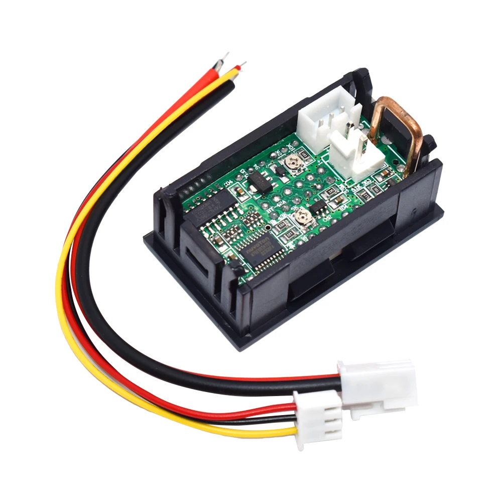 Voltímetro Digital de CC de 0,28 pulgadas, amperímetro de 4 bits, 5 cables, CC de 200V, 10A, medidor de corriente de voltaje, fuente de alimentación, pantalla Dual roja y azul - imagen 3